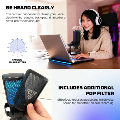 Fantech wmcx01 leviosa wave dual-mode wireless condenser microphone microphones