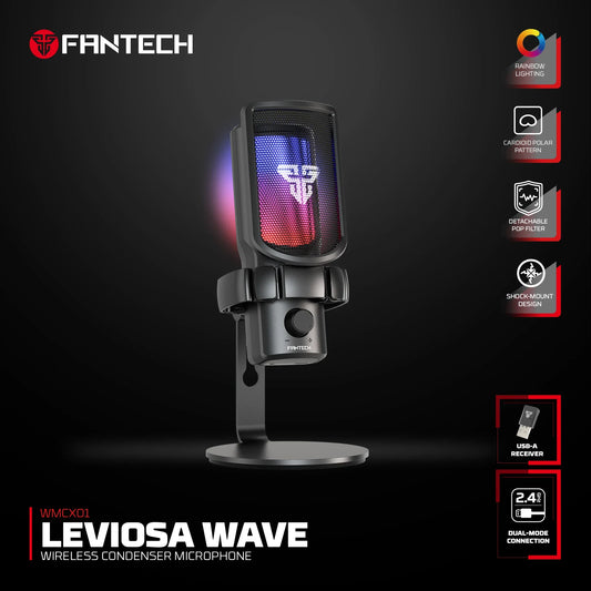 Fantech wmcx01 leviosa wave dual-mode wireless condenser microphone microphones