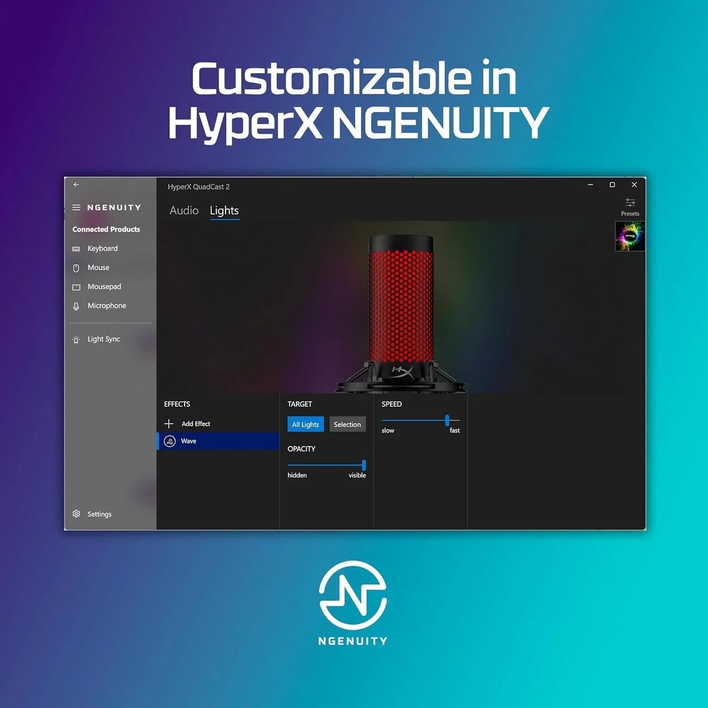 Hyperx quadcast 2 frost – usb microphone for gaming streaming and podcasting