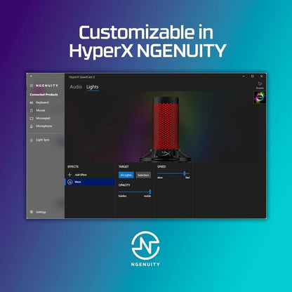 Hyperx quadcast 2 frost – usb microphone for gaming streaming and podcasting