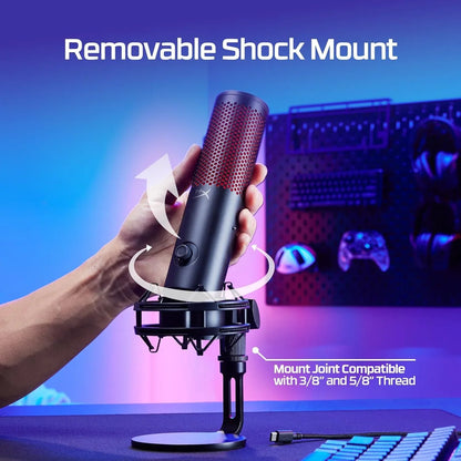 Hyperx quadcast 2 frost – usb microphone for gaming streaming and podcasting