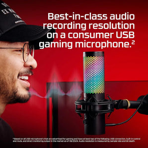 Hyperx quadcast 2 s – usb microphone with rgb lighting streaming microphone
