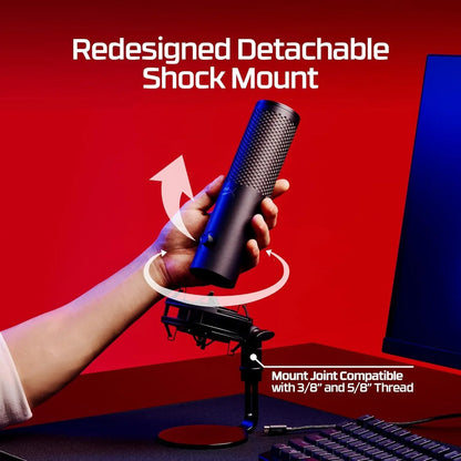 Hyperx quadcast 2 s – usb microphone with rgb lighting streaming microphone