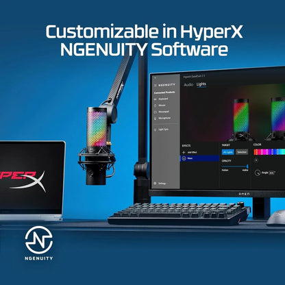 Hyperx quadcast 2 s – usb microphone with rgb lighting streaming microphone