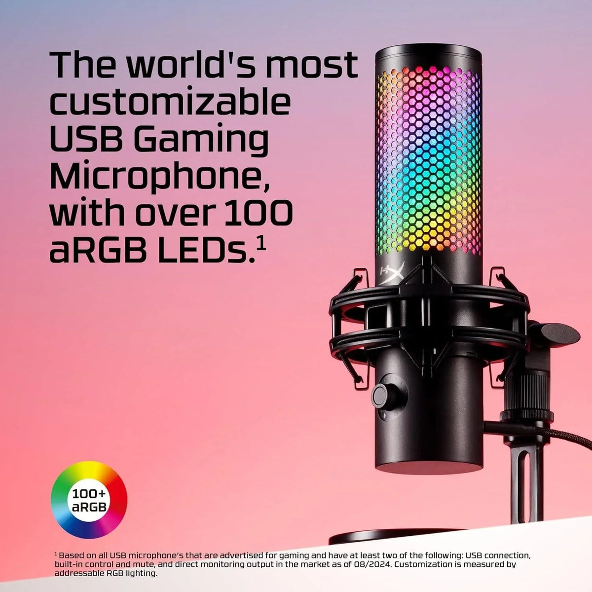 Hyperx quadcast 2 s – usb microphone with rgb lighting streaming microphone