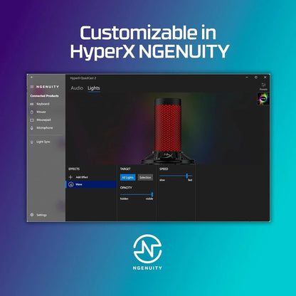 Hyperx quadcast 2 – usb microphone for gaming streaming and podcasting,