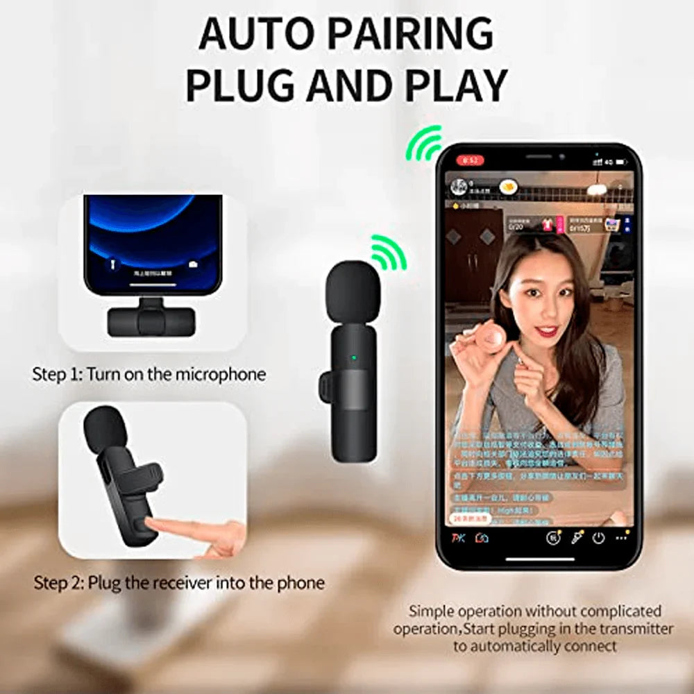 K8 wireless collar mic iphone/android & type c