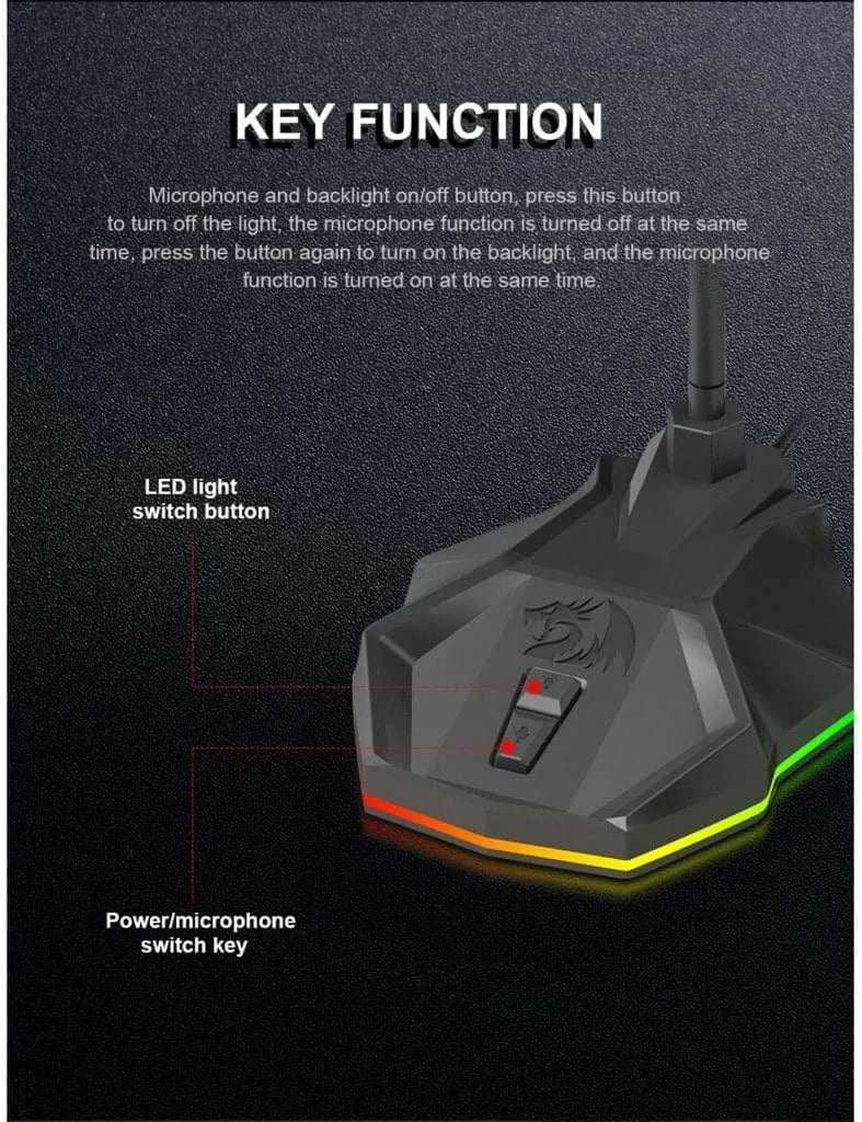 Redragon gm99 stix usb rgb gaming stream desktop microphone to to streaming