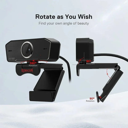Redragon gw800 hitman 1080p webcam with built-in dual microphone