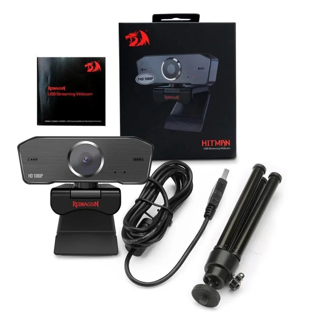 Redragon gw800 hitman 1080p webcam with built-in dual microphone