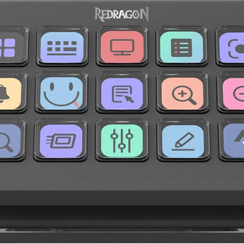 Redragon streamcraft 15 customizable led keys game controllers