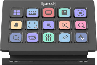 Redragon streamcraft 15 customizable led keys game controllers