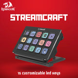 Redragon streamcraft 15 customizable led keys game controllers