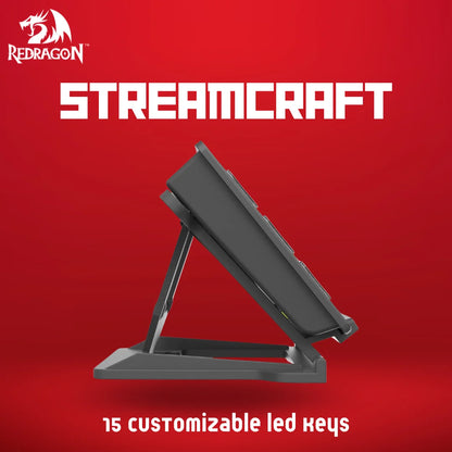 Redragon streamcraft 15 customizable led keys game controllers