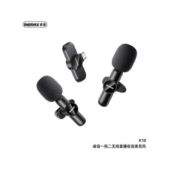 Remax one-to-two live-stream wireless microphone k10