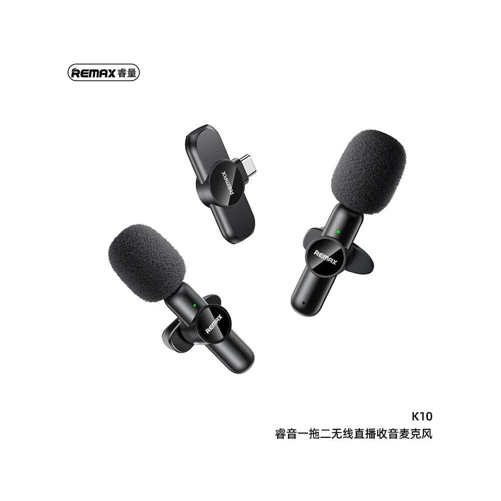Remax one-to-two live-stream wireless microphone k10