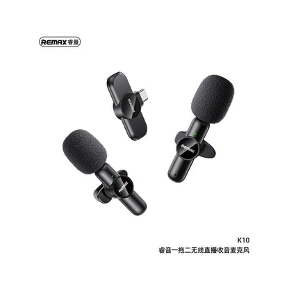 Remax one-to-two live-stream wireless microphone k10