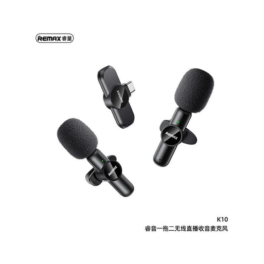 Remax one-to-two live-stream wireless microphone k10