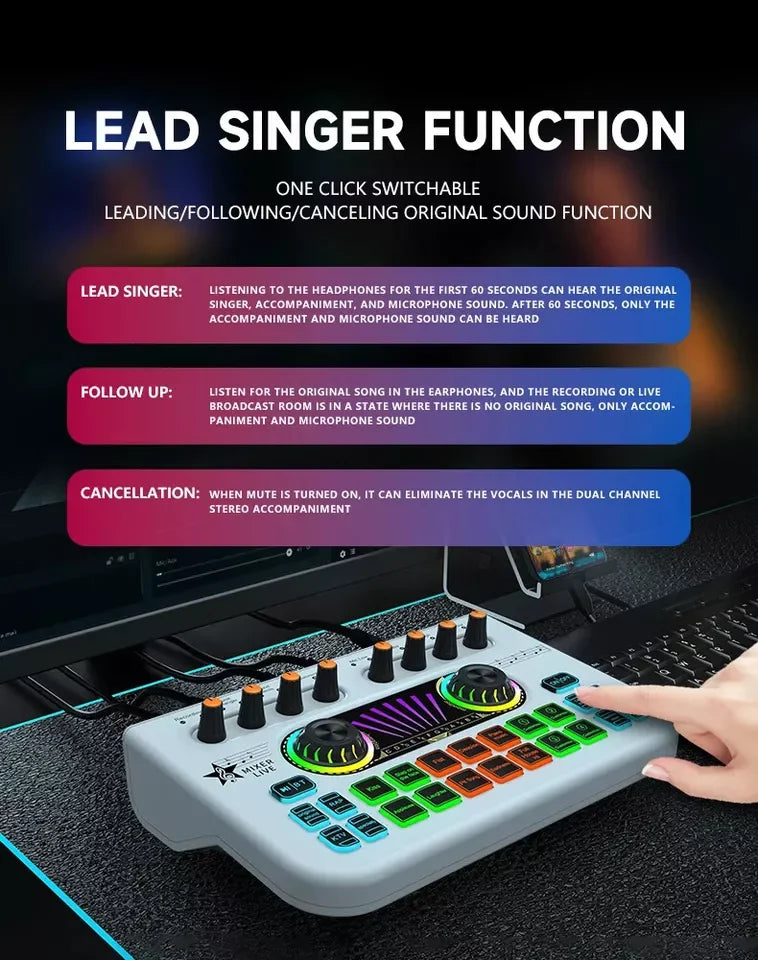 Sound card english cross-border x3 sound card special effects live recording