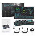 SX91 48V Audio Mixer with Voice changer,Podcast Mixer,Sound Card for Phone
