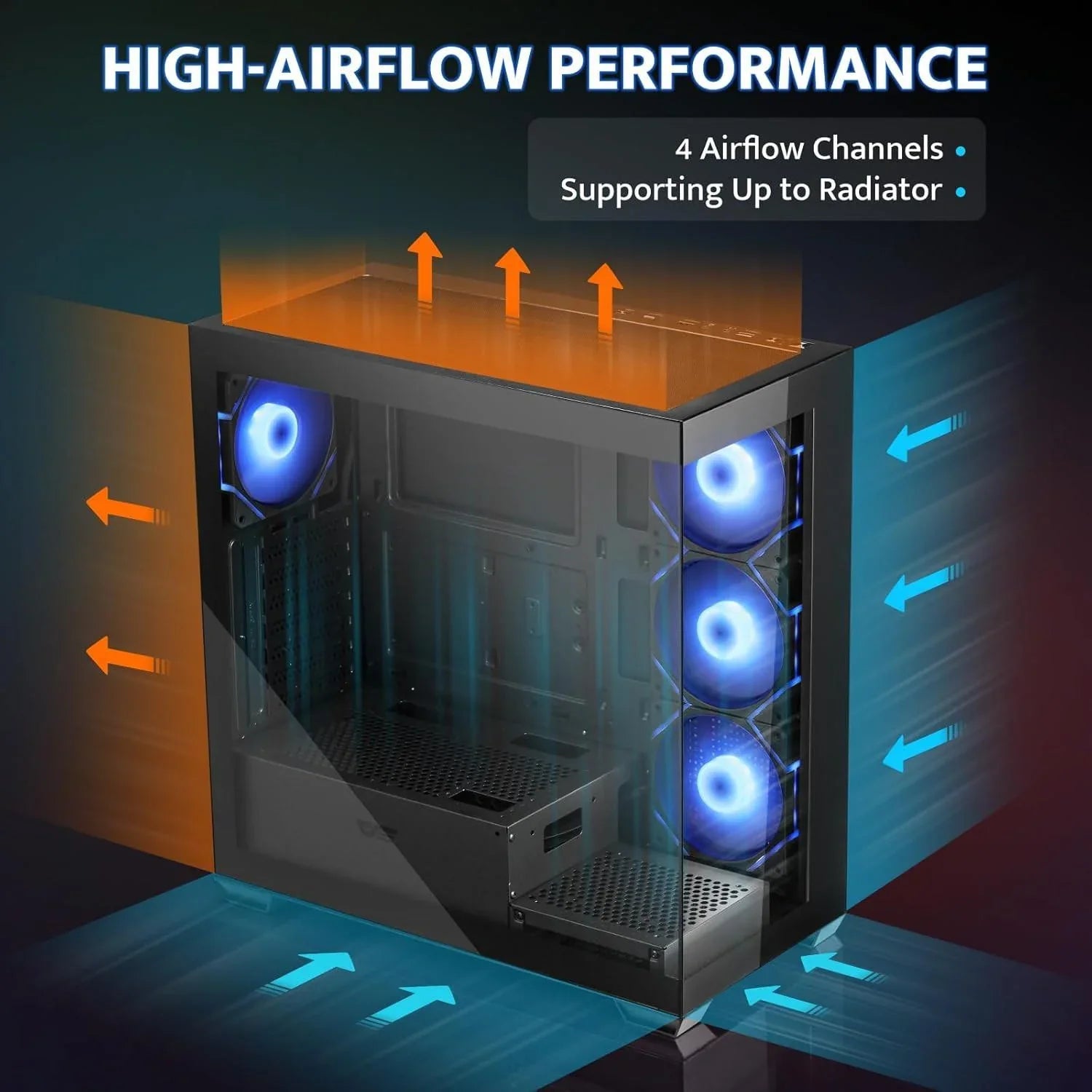 Darkflash (ds900) atx mid-tower pc case 6fan argb desktop computer & server