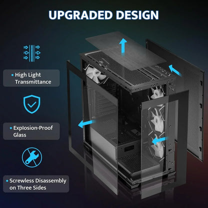Darkflash (ds900) atx mid-tower pc case 6fan argb desktop computer & server