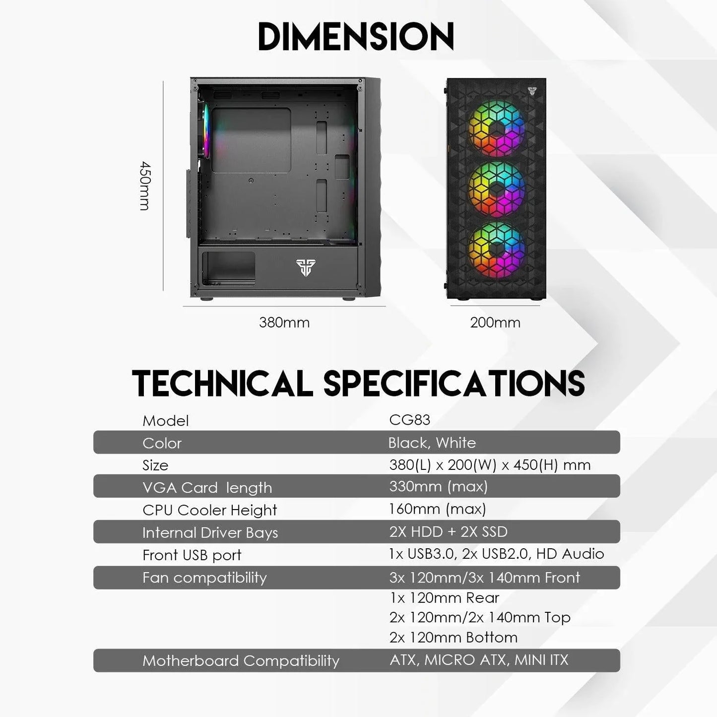 Fantech aero 2 cg83 middle tower case