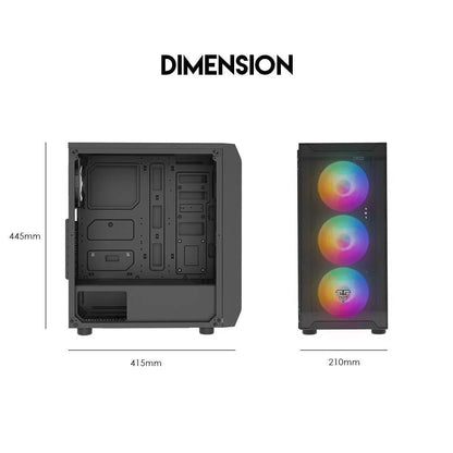 Fantech aero cg80 rgb middle tower case