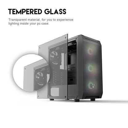 Fantech aero cg80 rgb middle tower case