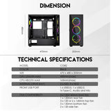 Fantech aero xl cg81 full tower case with 4 free rgb fan
