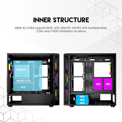 Fantech aero xl cg81 full tower case with 4 free rgb fan