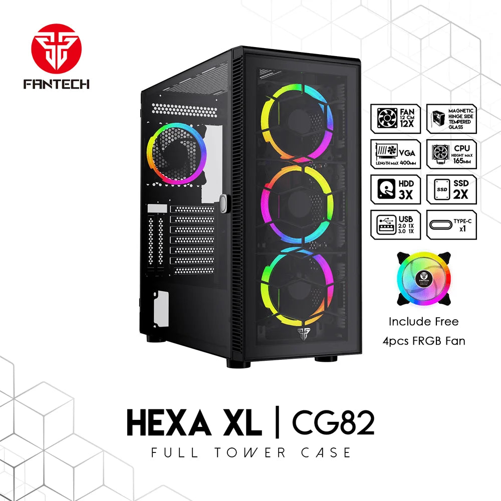 Fantech aero xl cg81 full tower case with 4 free rgb fan