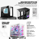 Fantech cg85 lumina mid tower gaming case - black desktop computer & server