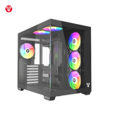 Fantech cg85 lumina mid tower gaming case - black desktop computer & server