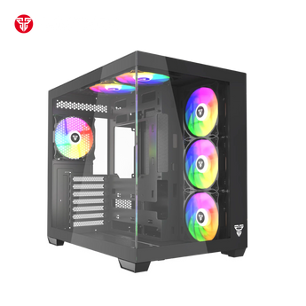 Fantech cg85 lumina mid tower gaming case - black desktop computer & server