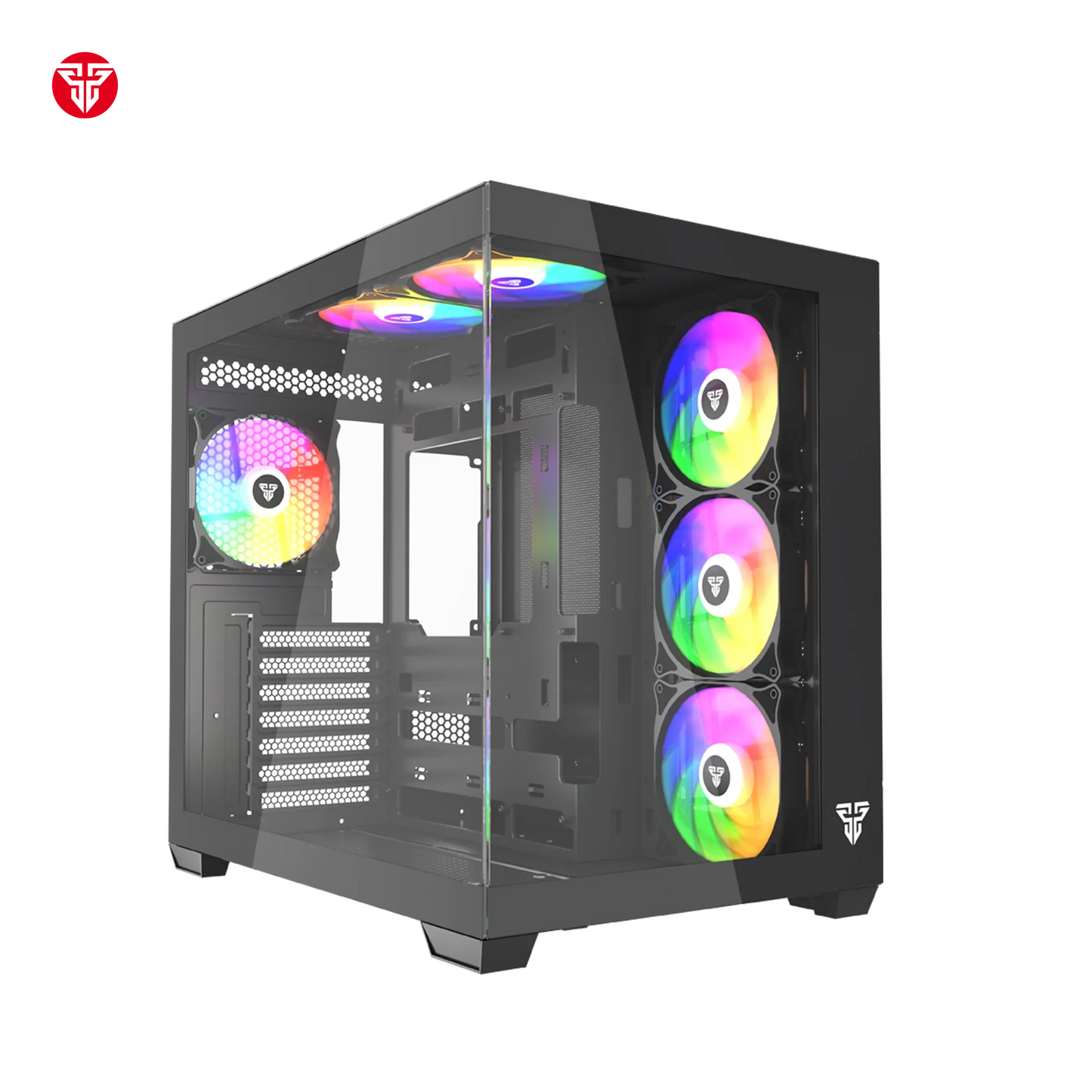 Fantech cg85 lumina mid tower gaming case - black desktop computer & server