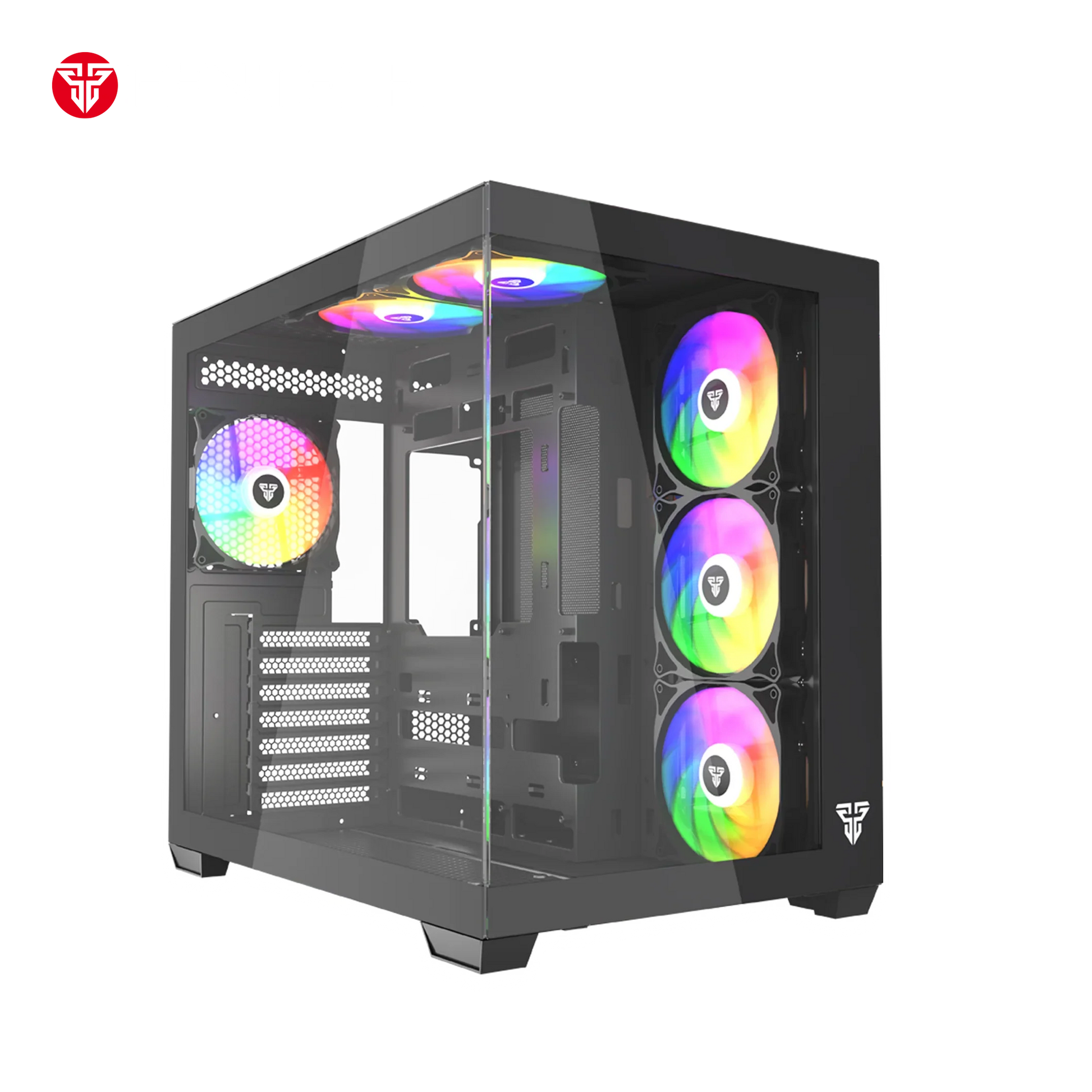 Fantech cg85 lumina mid tower gaming case - black desktop computer & server