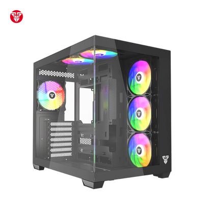 Fantech cg85 lumina mid tower gaming case - black desktop computer & server