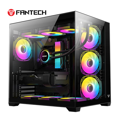 Fantech cg85 lumina mid tower gaming case - black desktop computer & server