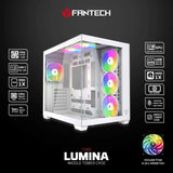 Fantech cg85 lumina mid tower gaming case - white desktop computer & server