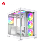Fantech cg85 lumina mid tower gaming case - white desktop computer & server