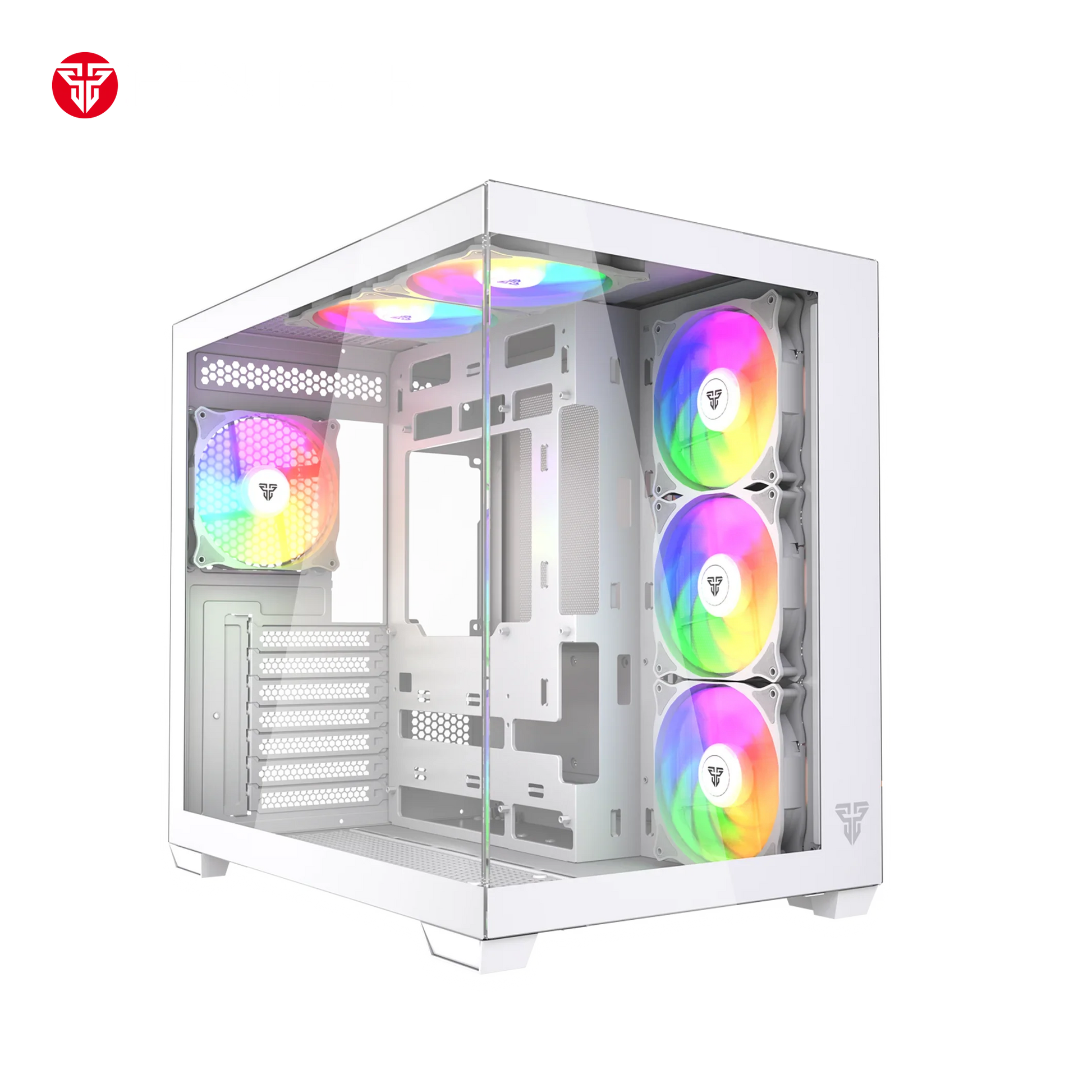 Fantech cg85 lumina mid tower gaming case - white desktop computer & server