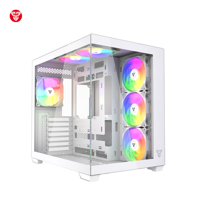 Fantech cg85 lumina mid tower gaming case - white desktop computer & server