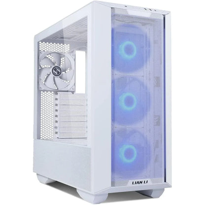 Lian li lancool 3r-w aluminum high airflow mesh front panel argb w/ 4 pwm fans w/ usb type-c - white - pc hardware
