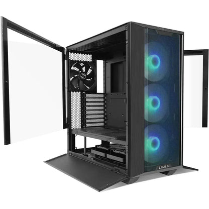 Lian li lancool 3r-x aluminum high airflow mesh front panel argb w/ 4 pwm fans w/ usb type-c - black - pc hardware