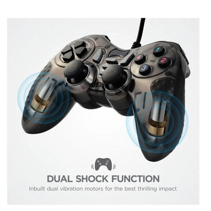 Twin dual shock usb wired gamepad joystick