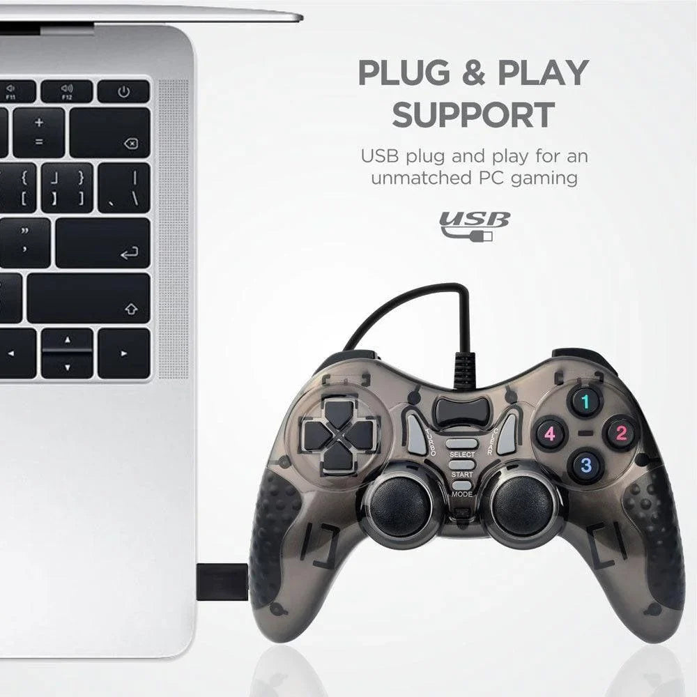 Twin dual shock usb wired gamepad joystick