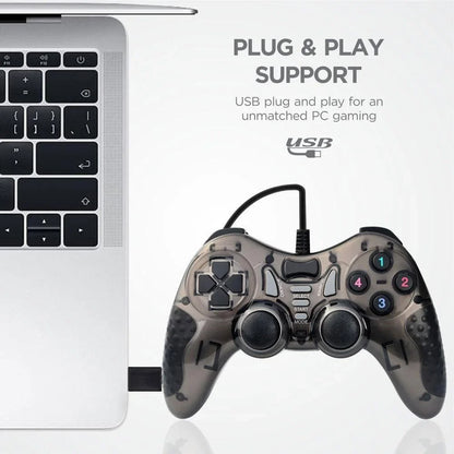 Twin dual shock usb wired gamepad joystick