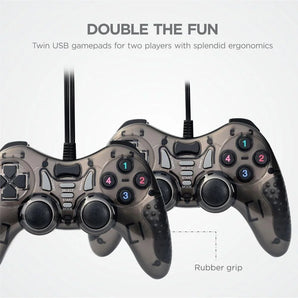 Twin dual shock usb wired gamepad joystick