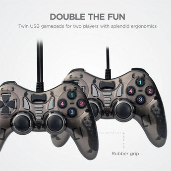 Twin dual shock usb wired gamepad joystick